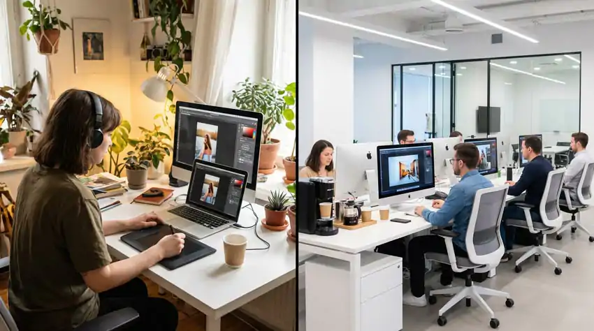 Freelancer vs Photo Editing Company